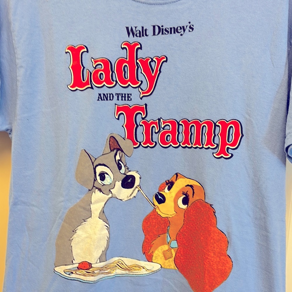 Disney Blue Red Lady and the Tramp Short Sleeve Tee